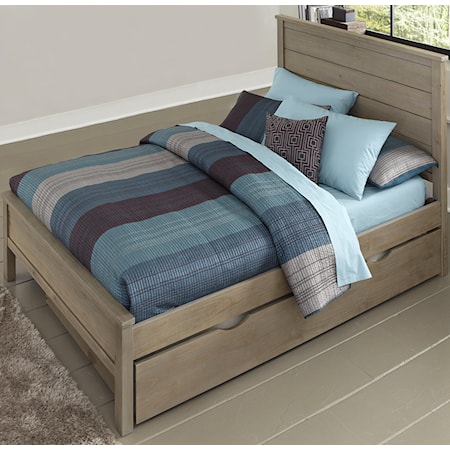 Full Alex Flat Panel Bed with Trundle