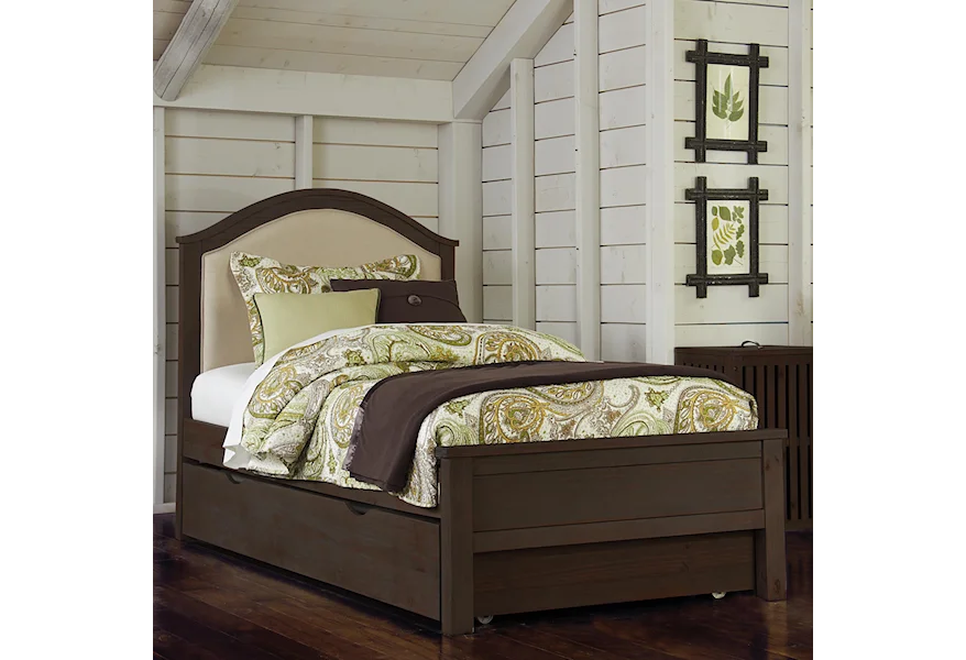 Highlands Twin Bailey Upholstered Bed with Trundle by NE Kids at Stoney Creek Furniture 
