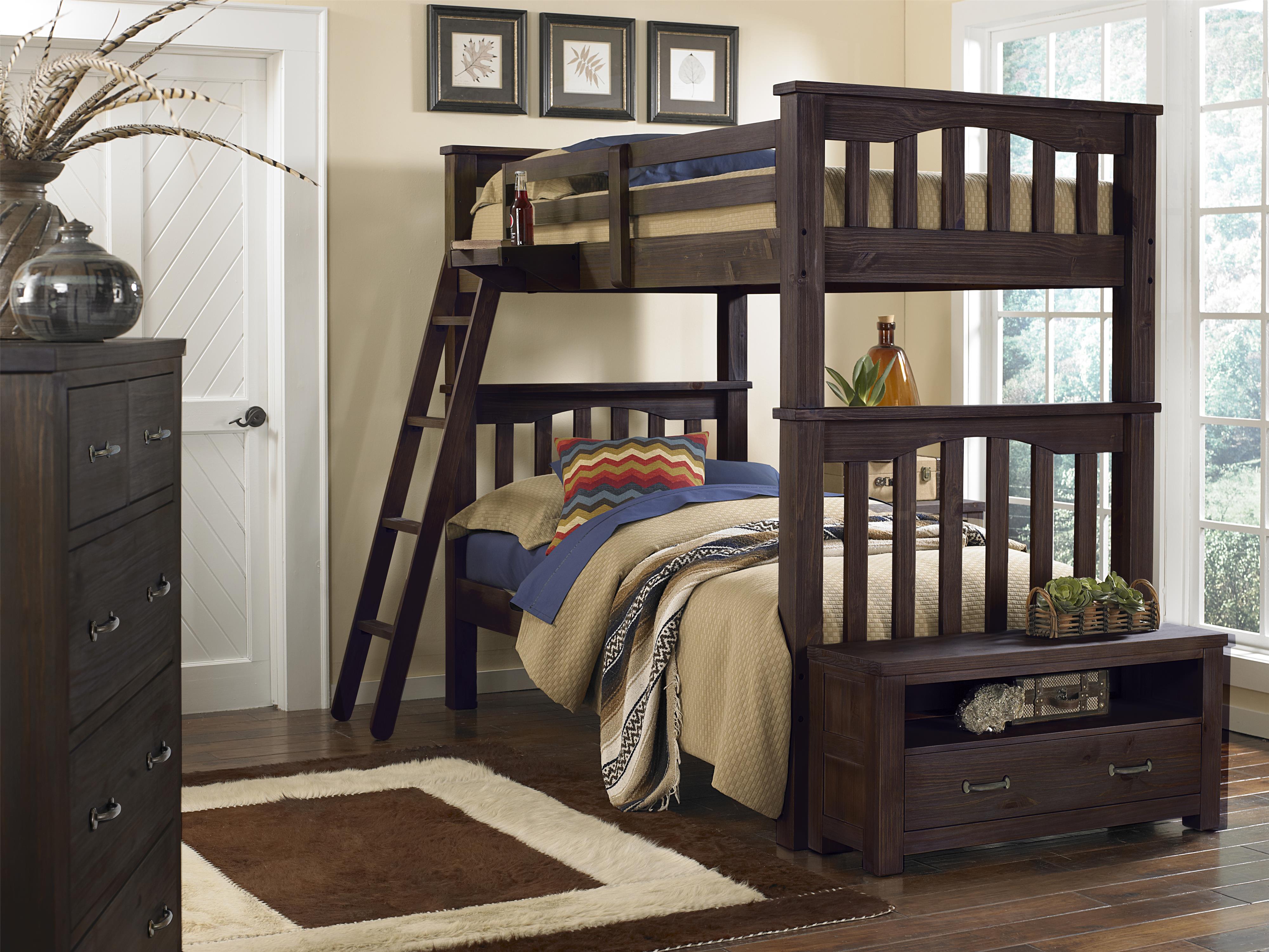 NE Kids Highlands 11051 Mission Style Twin Over Twin Harper Bunk Bed