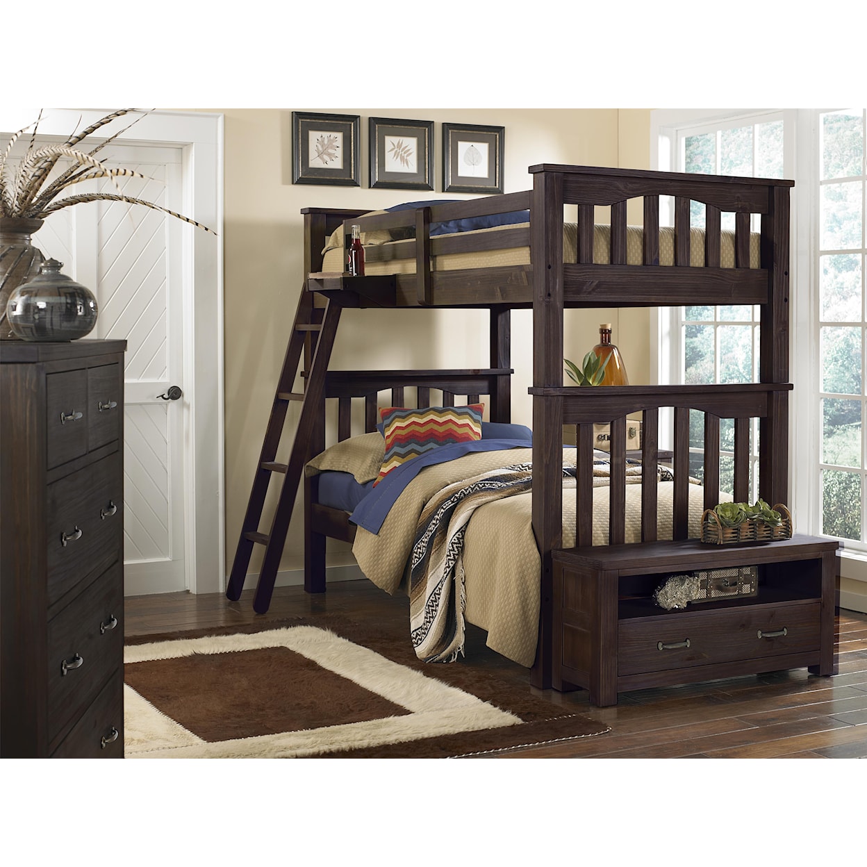 NE Kids Highlands Twin Over Twin Harper Bunk Bed