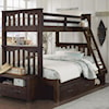 Hillsdale Kids Highlands Twin Over Full Harper Bunk Bed with Storage