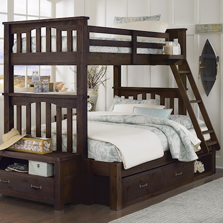 Twin Over Full Harper Bunk Bed with Storage