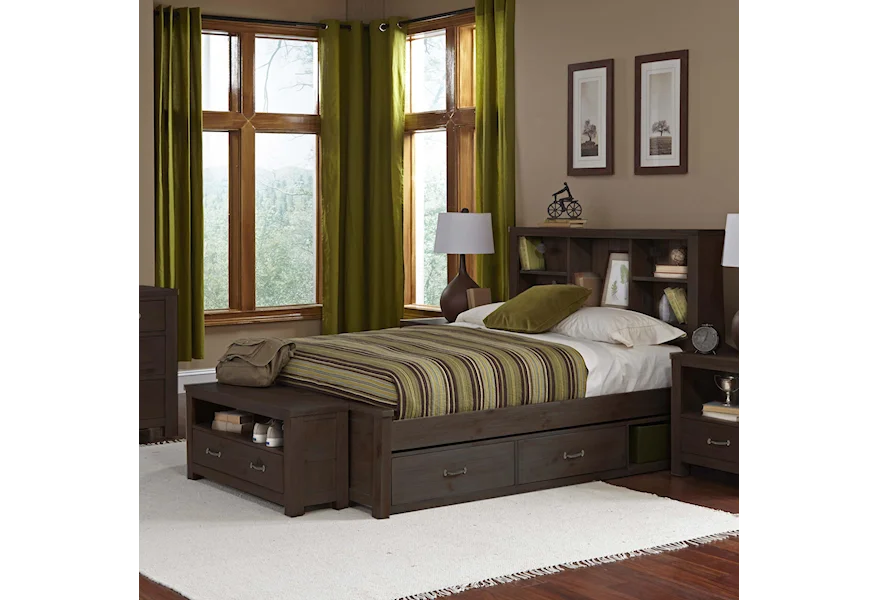 Highlands Twin Bookcase Bed with Underbed Storage by NE Kids at Stoney Creek Furniture 