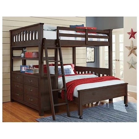 Full Loft Bed with Lower Bed