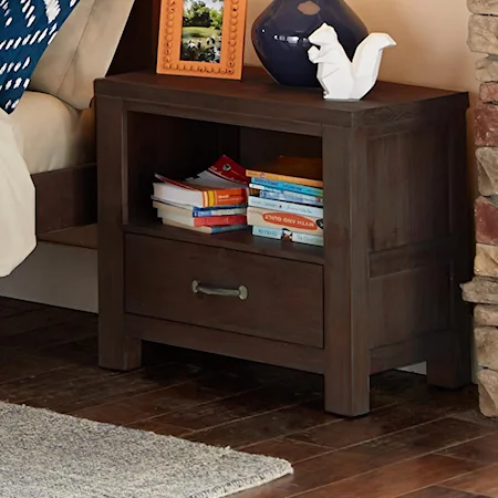 Single Drawer Night Stand with Cubby