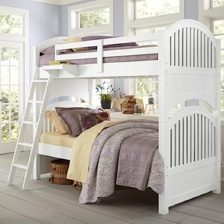 Twin over Twin Bunk Bed with Arched Headboard and Footboard