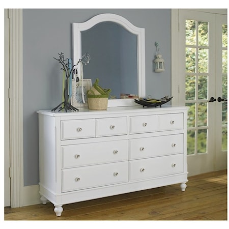 8 Drawer Dresser + Arched Mirror