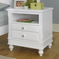 2 Drawer Nightstand with Open Shelf