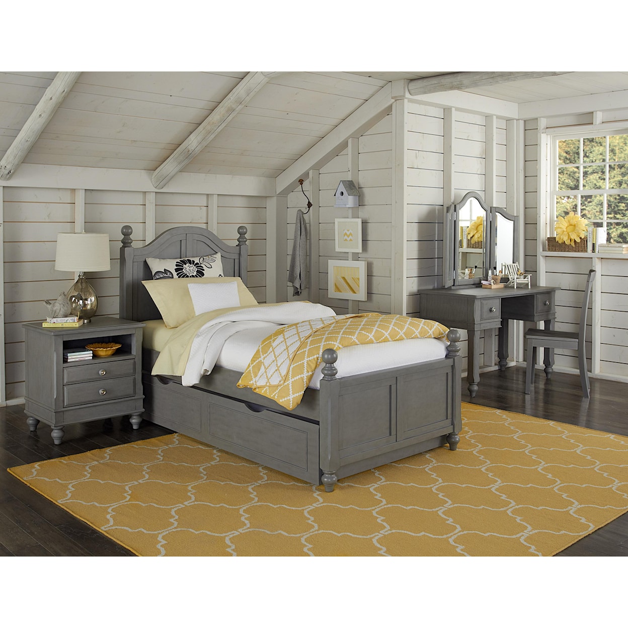 NE Kids Lake House Twin Bed and Trundle