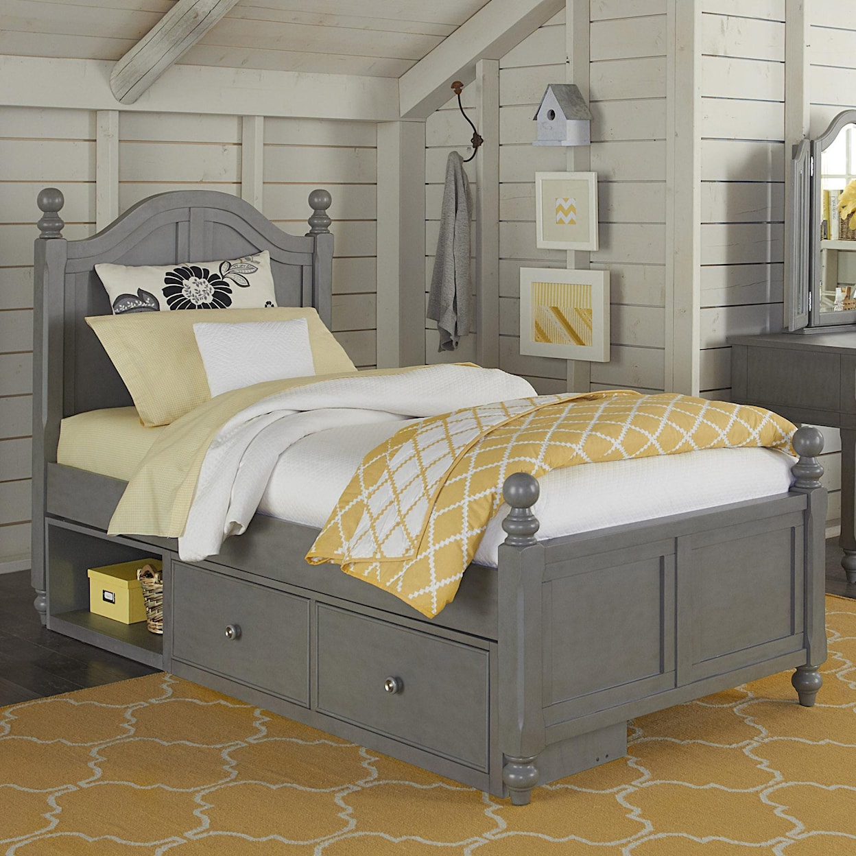 NE Kids Lake House Twin Bed and Storage Unit