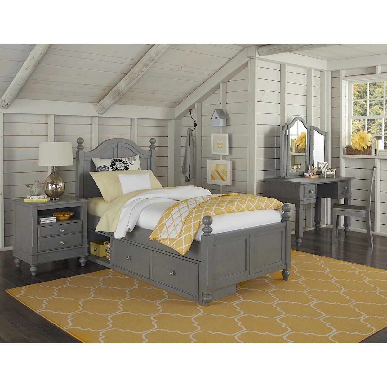 NE Kids Lake House Twin Bed and Storage Unit