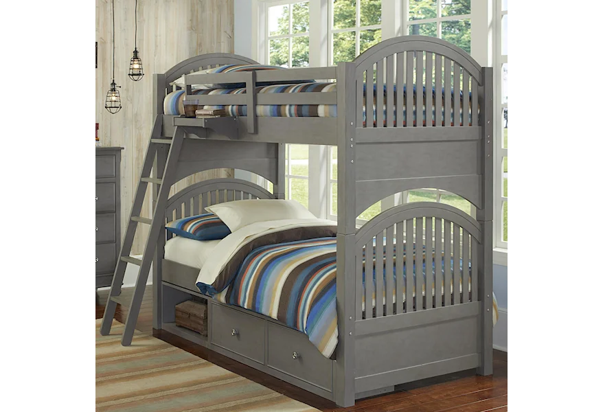 Lake House Twin over Twin Bunk and Storage Unit by NE Kids at Stoney Creek Furniture 