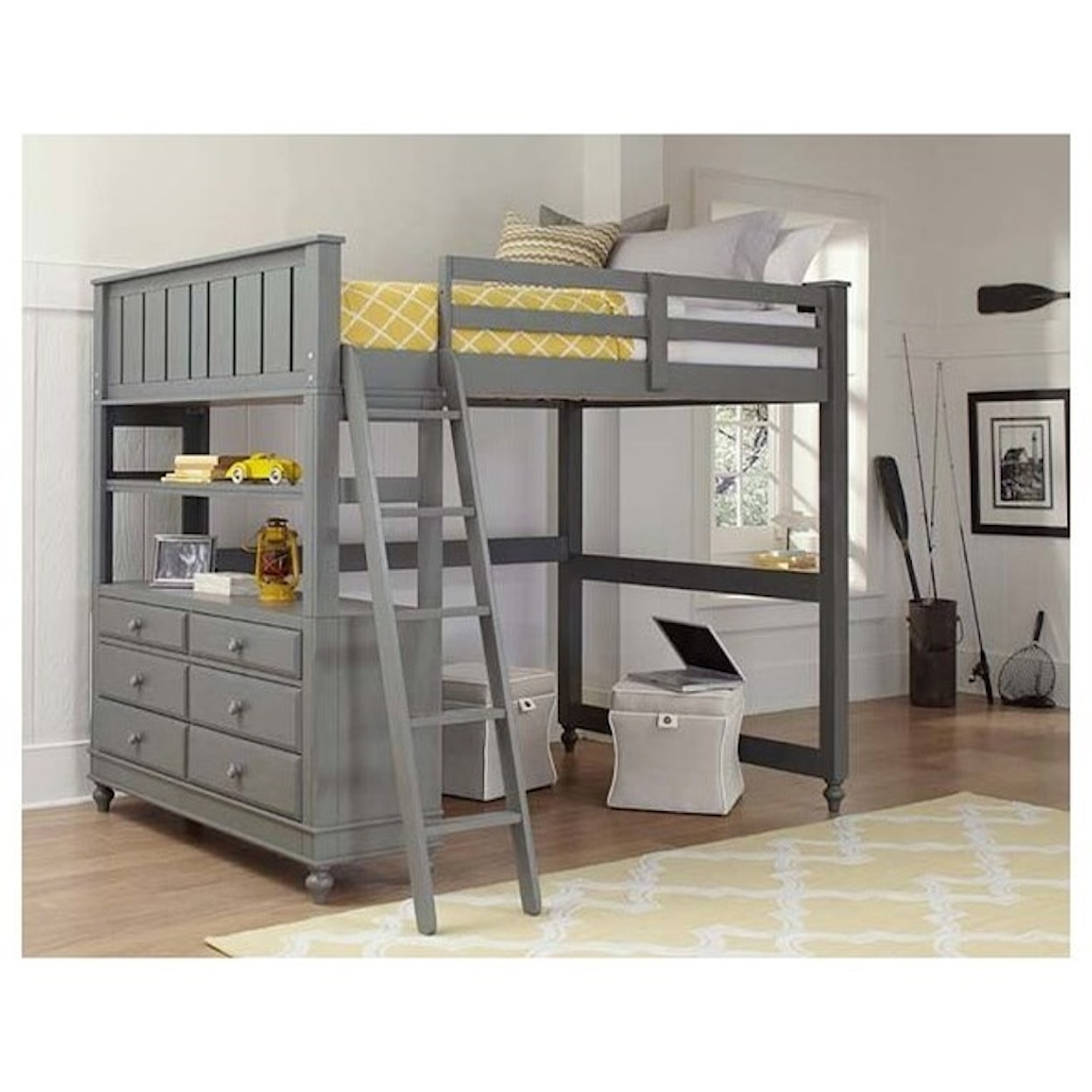 NE Kids Lake House Lofted Full Bed