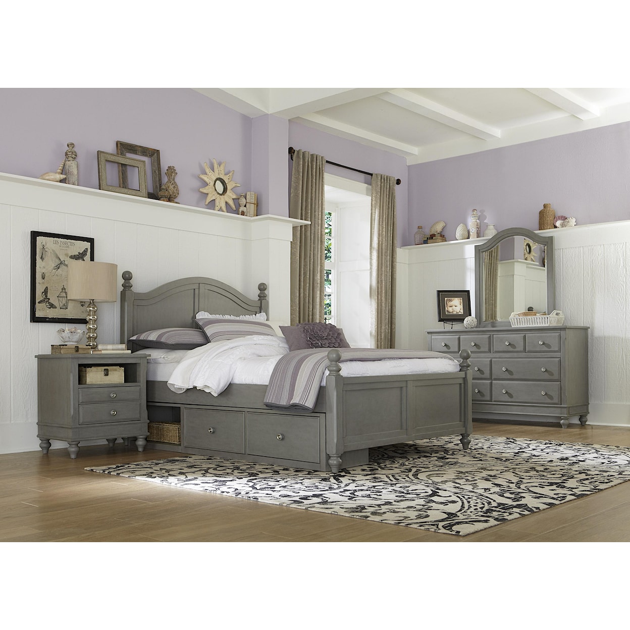 Hillsdale Kids Lake House 8 Drawer Dresser + Arched Mirror