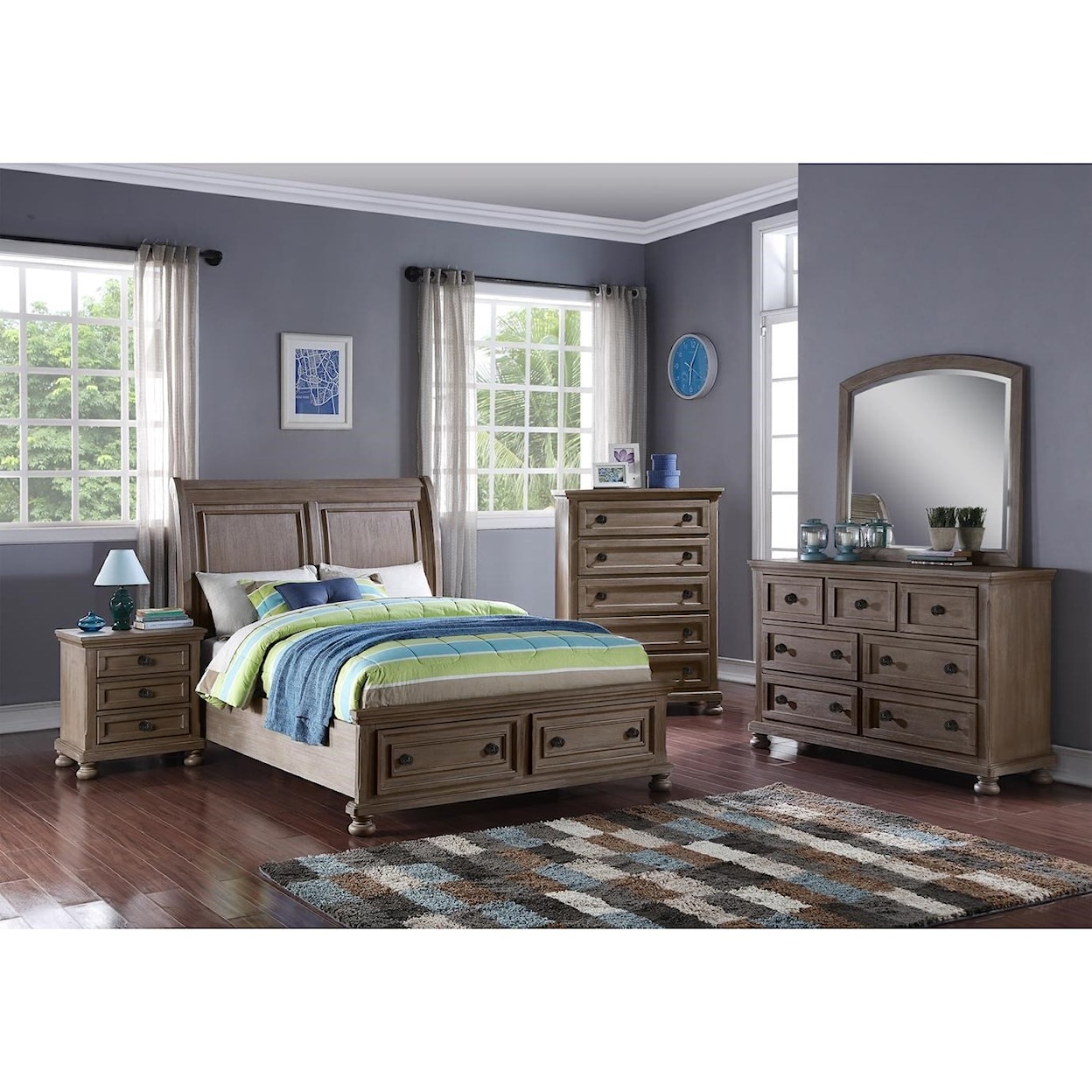 New Classic Furniture Allegra Twin Bedroom Group