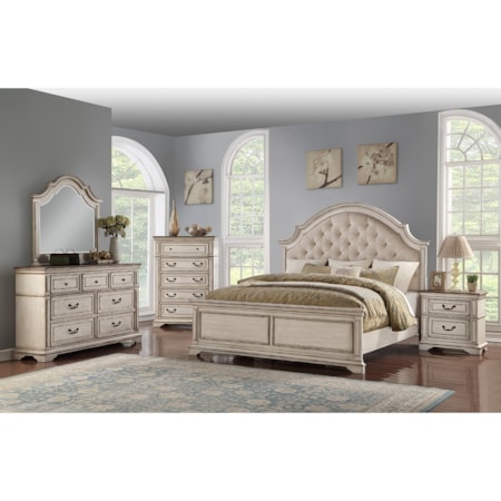 Queen Tufted Headboard Bed