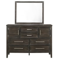 Transitional Dresser and Mirror Set