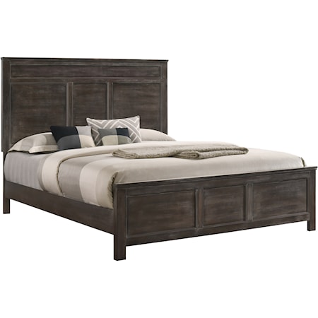 Transitional Full Panel Bed with Decorative Molding