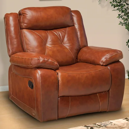 Casual Power Glider Recliner with Tufted Back