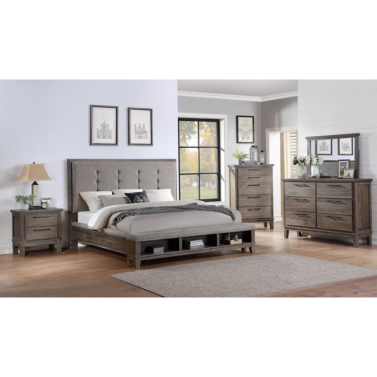 New Classic Furniture Cagney California King Upholstered Bed