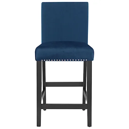 Transitional Counter Chair in Velvet