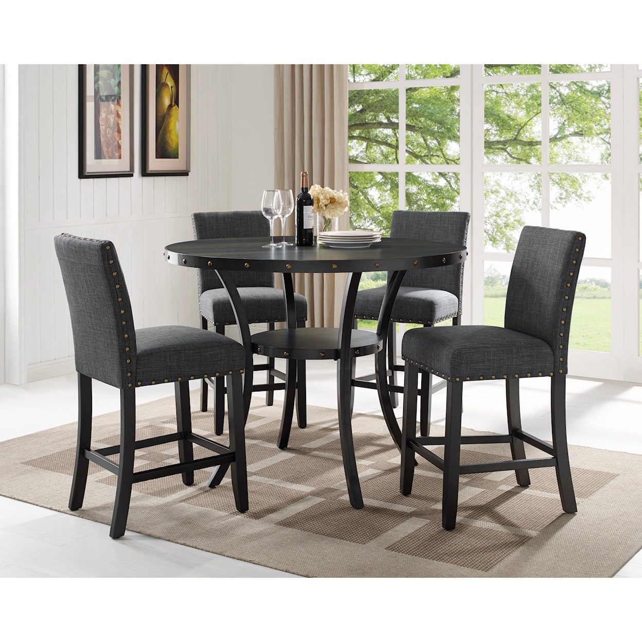 New Classic Crispin 5-Piece Counter Table and Chair Set