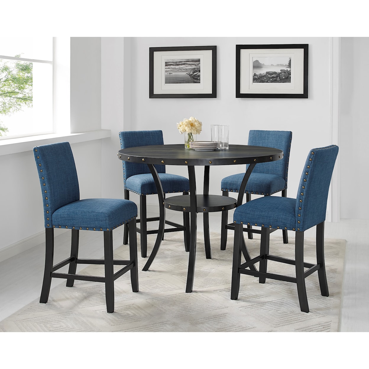 New Classic Furniture Crispin 5-Piece Counter Table and Chair Set