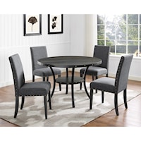 Transitional 5-Piece Table and Chair Set with Nailhead Trim