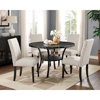 Transitional 5-Piece Table and Chair Set with Nailhead Trim