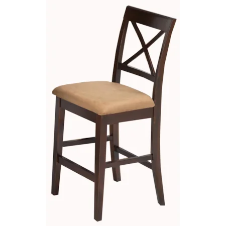 Upholstered Counter Chair with X-Back