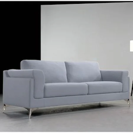 Contemporary Sofa with Exposed Metal Legs