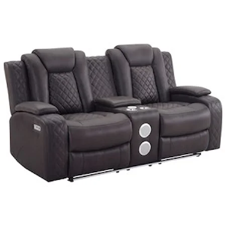 Power Console Loveseat with Bluetooth Speaker