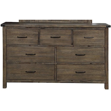 Rustic Dresser with Felt-Lined Top Drawers