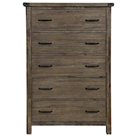 Rustic Chest of Drawers with Felt-Lined Top Drawer