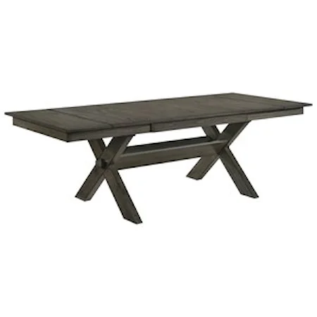 Farmhouse Dining Table with Self-Storing Leaves