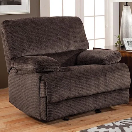 Casual Reclining Glider Recliner with Pillow Top Arms