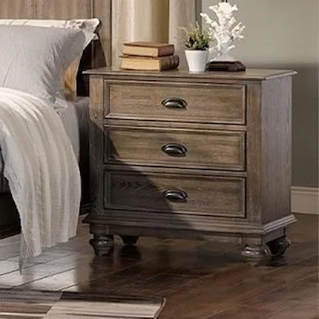 Traditional Nightstand with Built-in USB Chargers