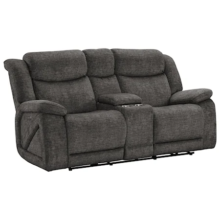 Reclining Console Loveseat with Stainless Cup Holder