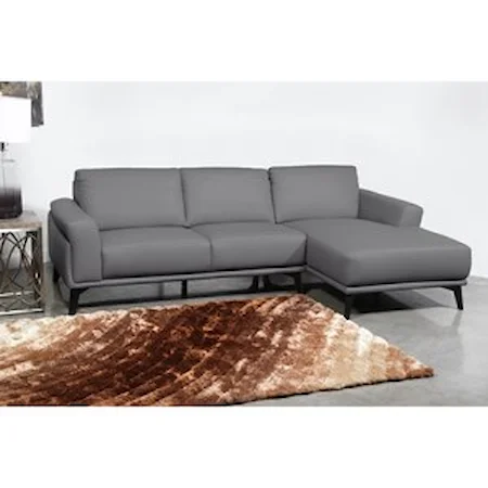 Contemporary 3-Seat Chaise Sectional with RAF Chaise