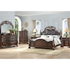 New Classic Furniture Maximus King Poster Bed with Upholstered Headboard