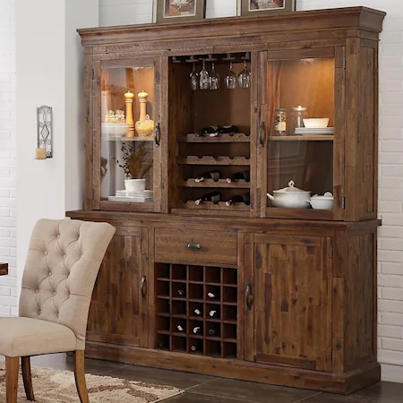 China Cabinet with Touch Lighting and Wine Racks