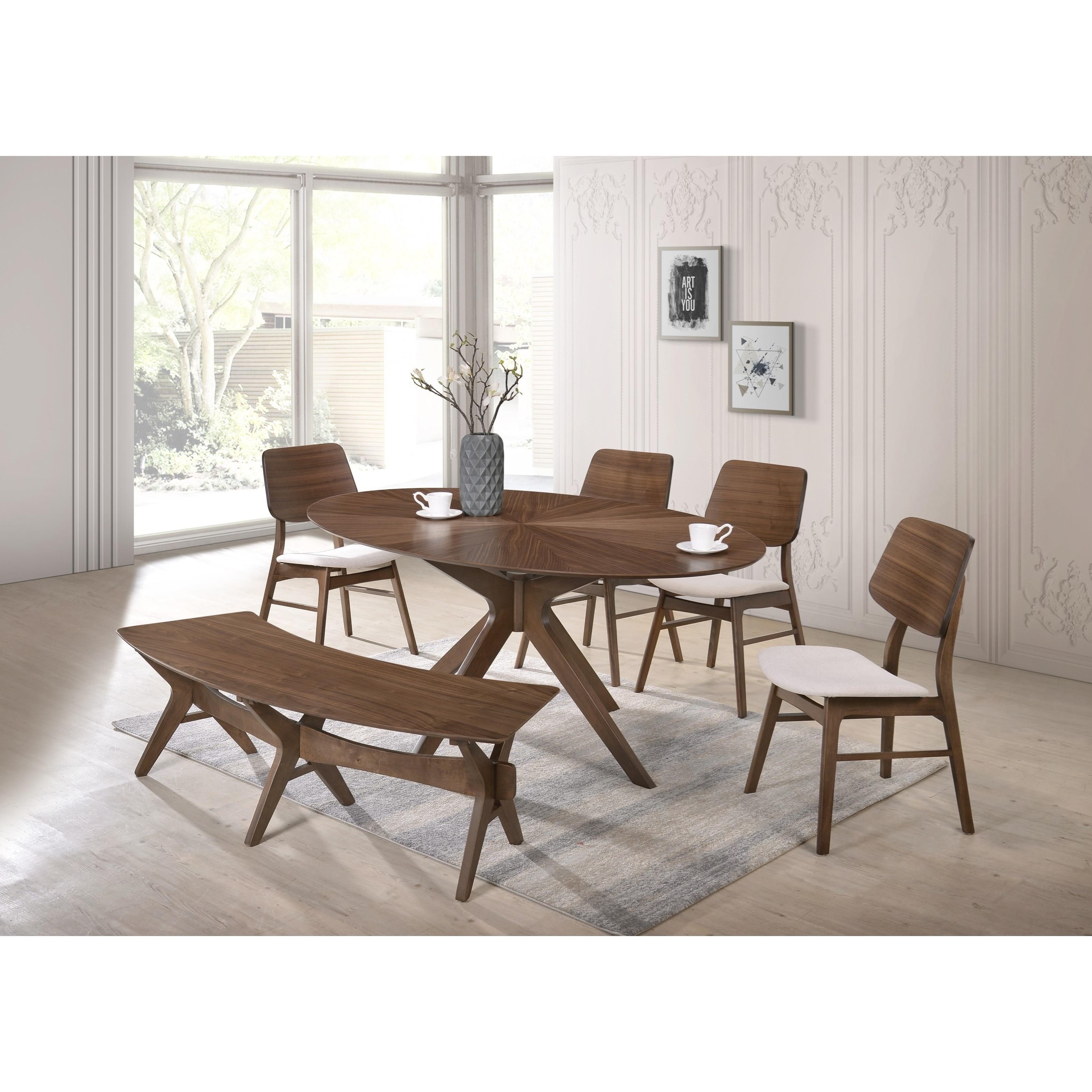 New Classic Oscar Mid Century Modern Wood Back Dining Chair with ...