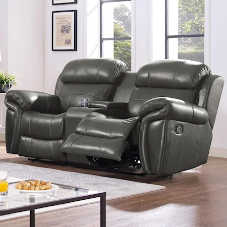 Casual Console Loveseat with Cup Holders