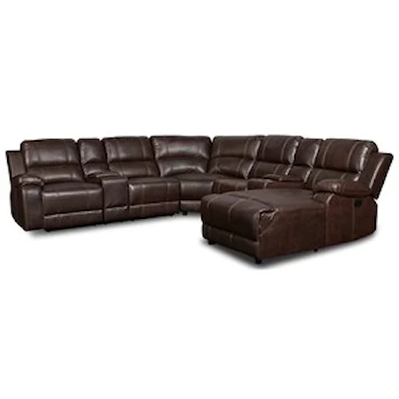 Reclining Sectional with Consoles and Chaise