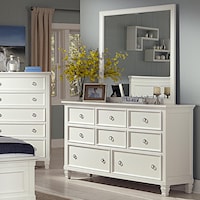 8-Drawer Dresser and Square Mirror Set