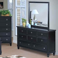 8-Drawer Dresser and Square Mirror Set