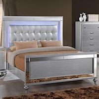 MILAN SILVER LIGHT UP TWIN BED |