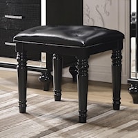 MILAN BLACK VANITY TABLE STOOL |