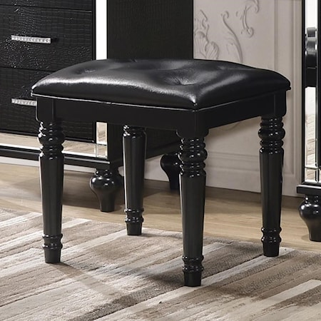 MILAN BLACK VANITY TABLE STOOL |