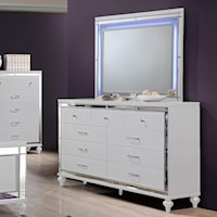 Nine Drawer Dresser and LED Backlit Mirror